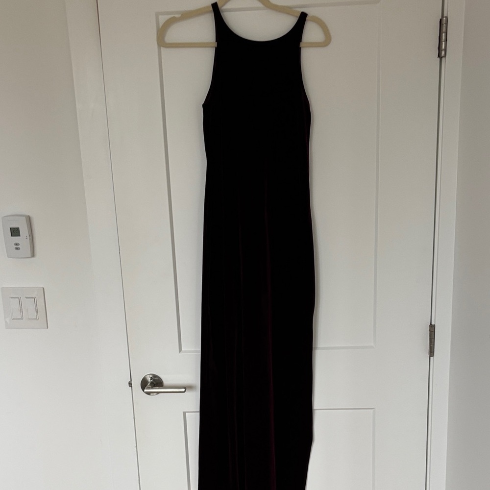 Garage Elegant Maroon Velvet Sleeveless Maxi Dress